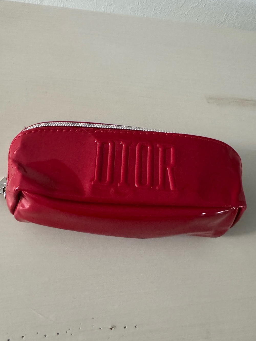Dior Glossy Red Patent Zip Pouch